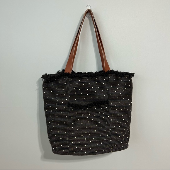 Fleurs By Elegant Additions Silk Black Embellished Tote Bag Purse - Picture 1 of 8
